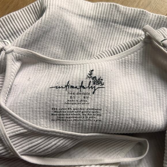 Free People Intimately  White V Neck Ribbed Tank Top Size XS/S - Picture 3 of 5